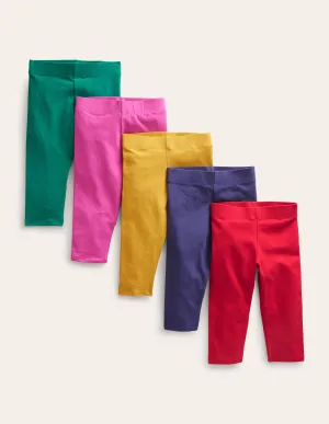 5-Pack Cropped Leggings-Multi Rainbow