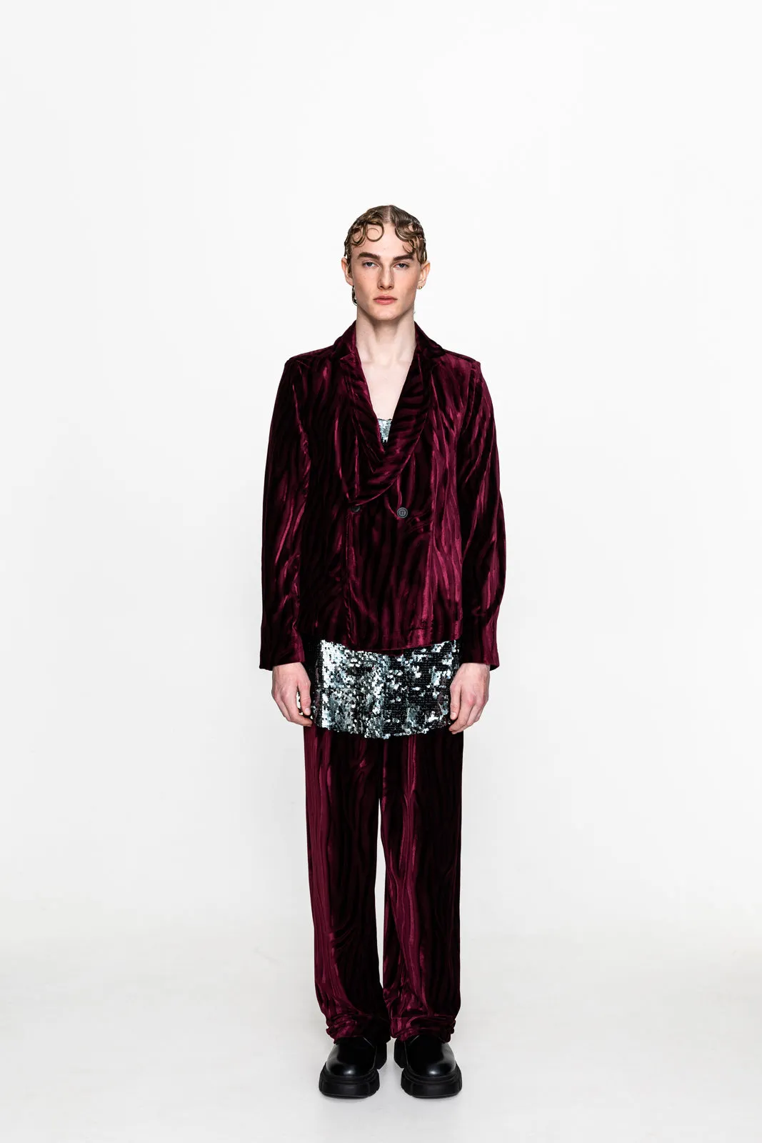 Antonio Velvet Pants Bordeaux