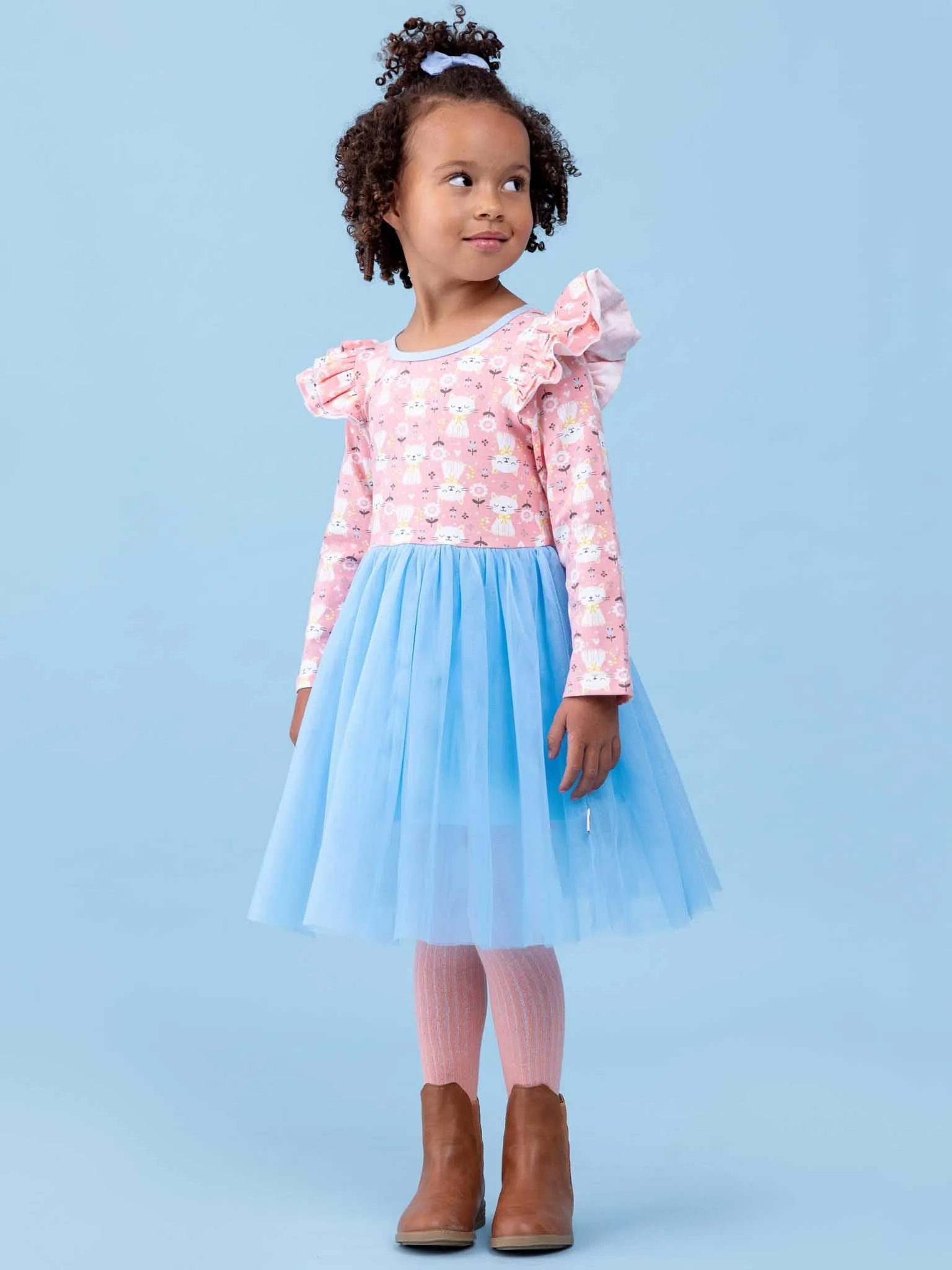 Ariel Long Sleeve Pink Smitten Kitten Dress