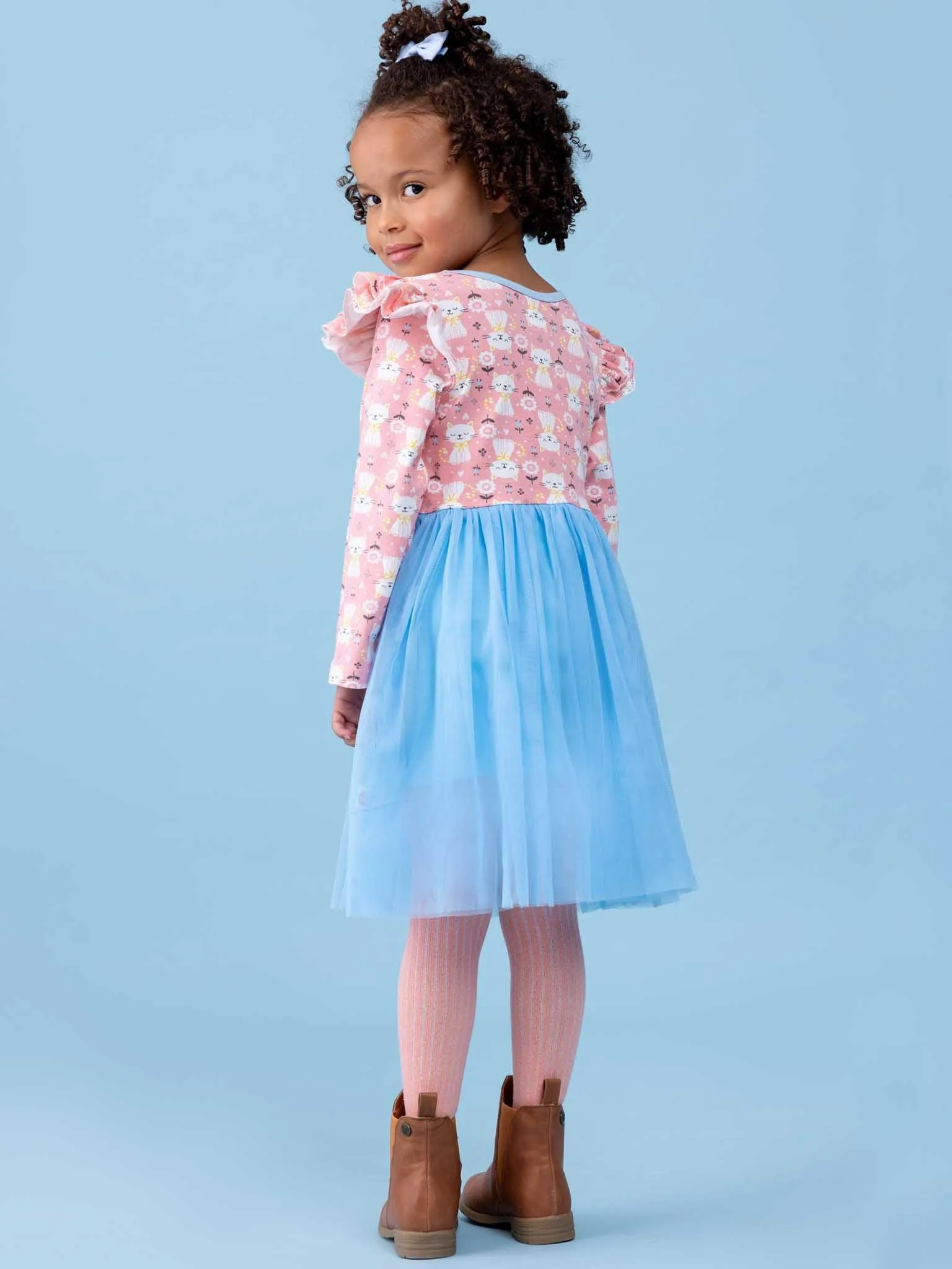 Ariel Long Sleeve Pink Smitten Kitten Dress