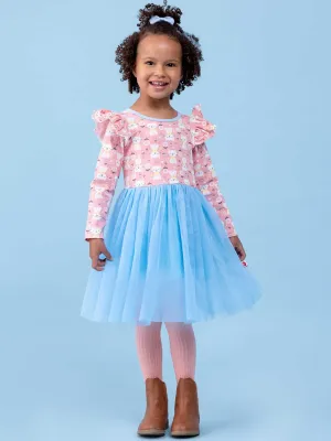Ariel Long Sleeve Pink Smitten Kitten Dress