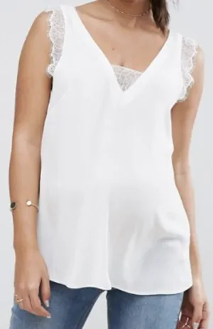 Asos Maternity white sleeveless top - size 10 (medium)