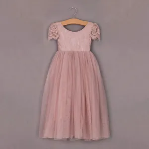 Baby Bohemian Flutter Dress - Dusty Rose Lace