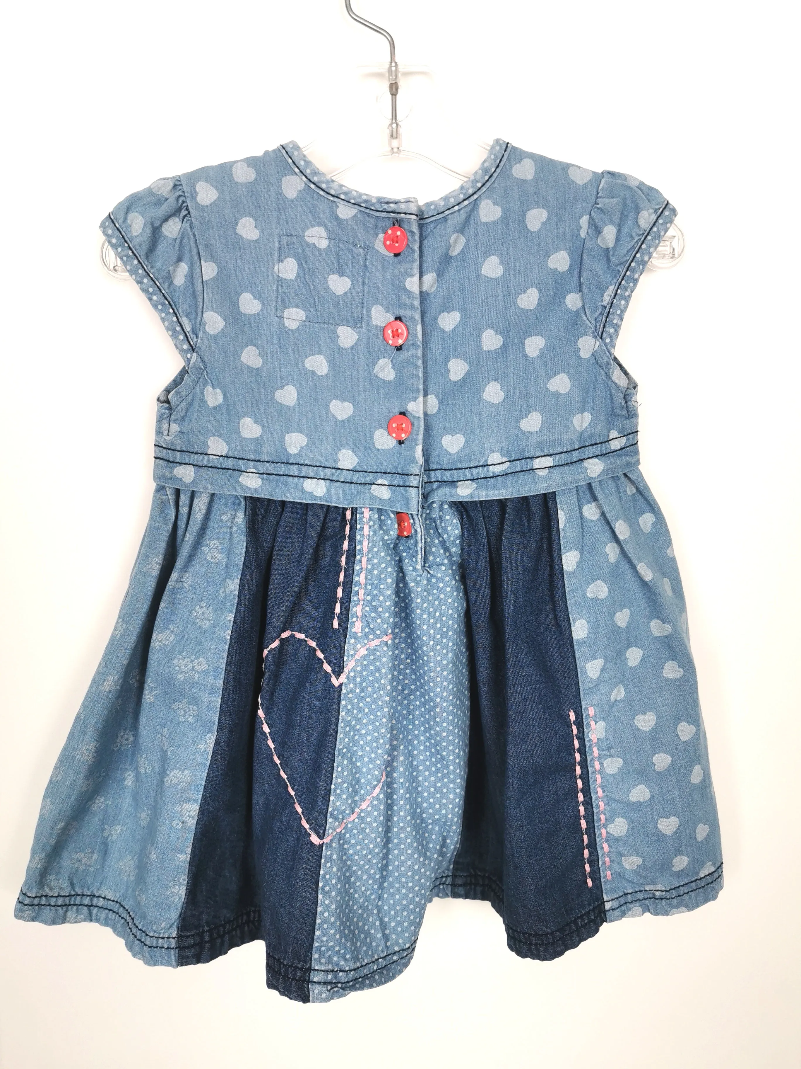 BABY GIRL SIZE 9/12 MONTHS - TU LITTLE SEEDS, Embroidered Empire Dress EUC B38