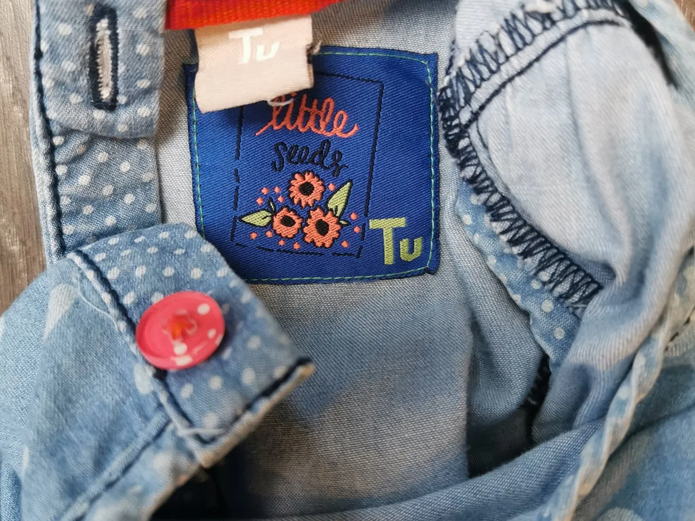 BABY GIRL SIZE 9/12 MONTHS - TU LITTLE SEEDS, Embroidered Empire Dress EUC B38