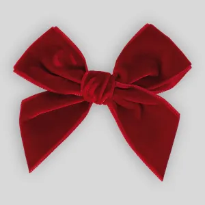 Baby Girls Red Velvet Hair Bow - Calamaro 77028