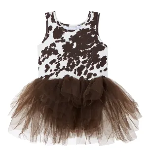 B.A.E. SUEDE TUTU DRESS - BESSIE COW PRINT