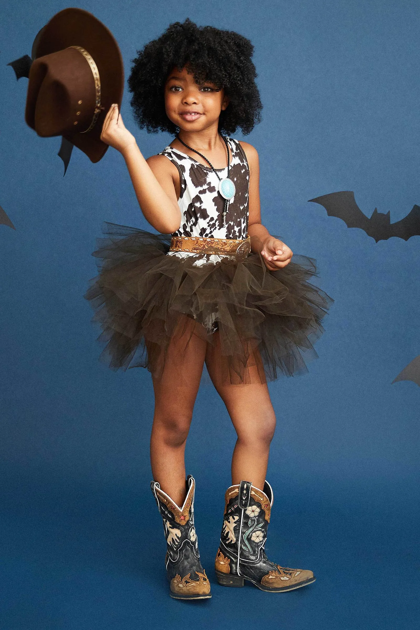 B.A.E. SUEDE TUTU DRESS - BESSIE COW PRINT