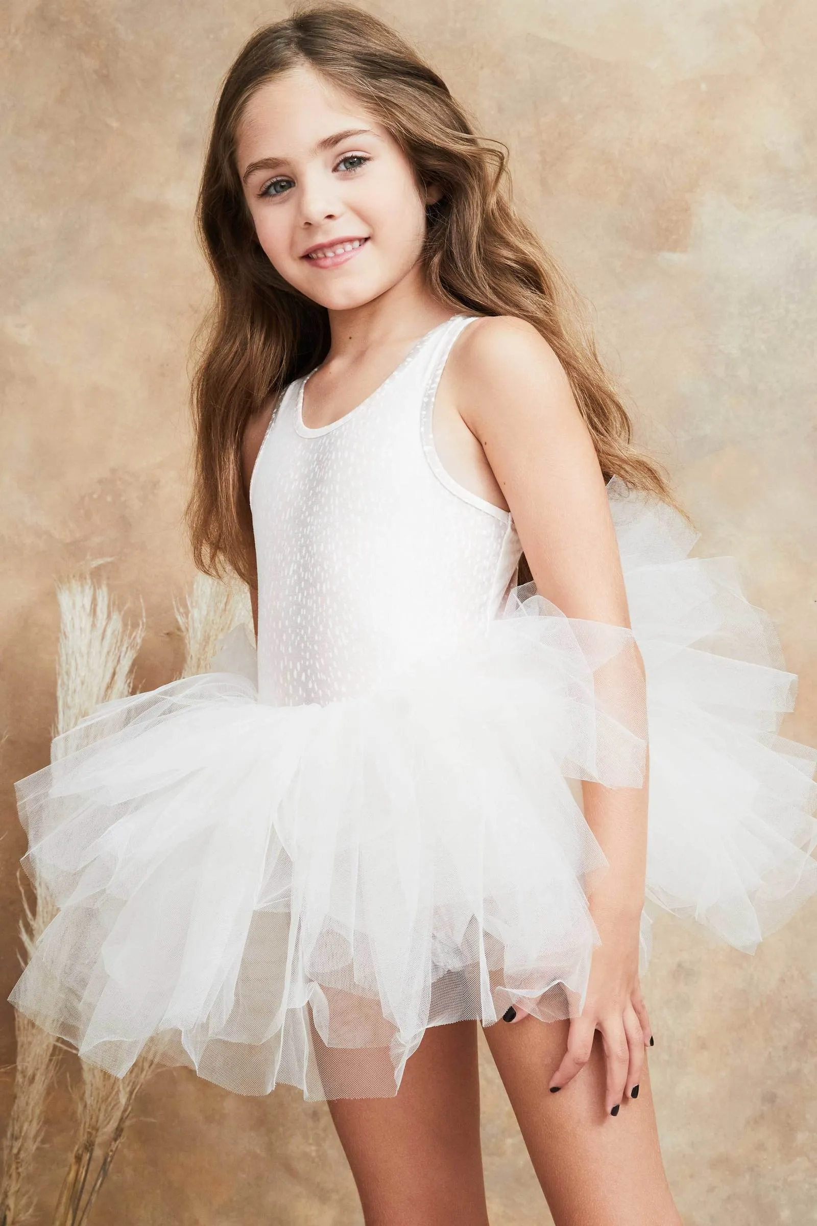 B.A.E. SUEDE TUTU DRESS - FAWN PRINT