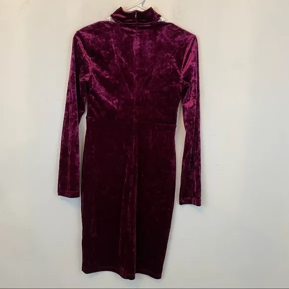 BARDOT burgundy velvet choker mini dress