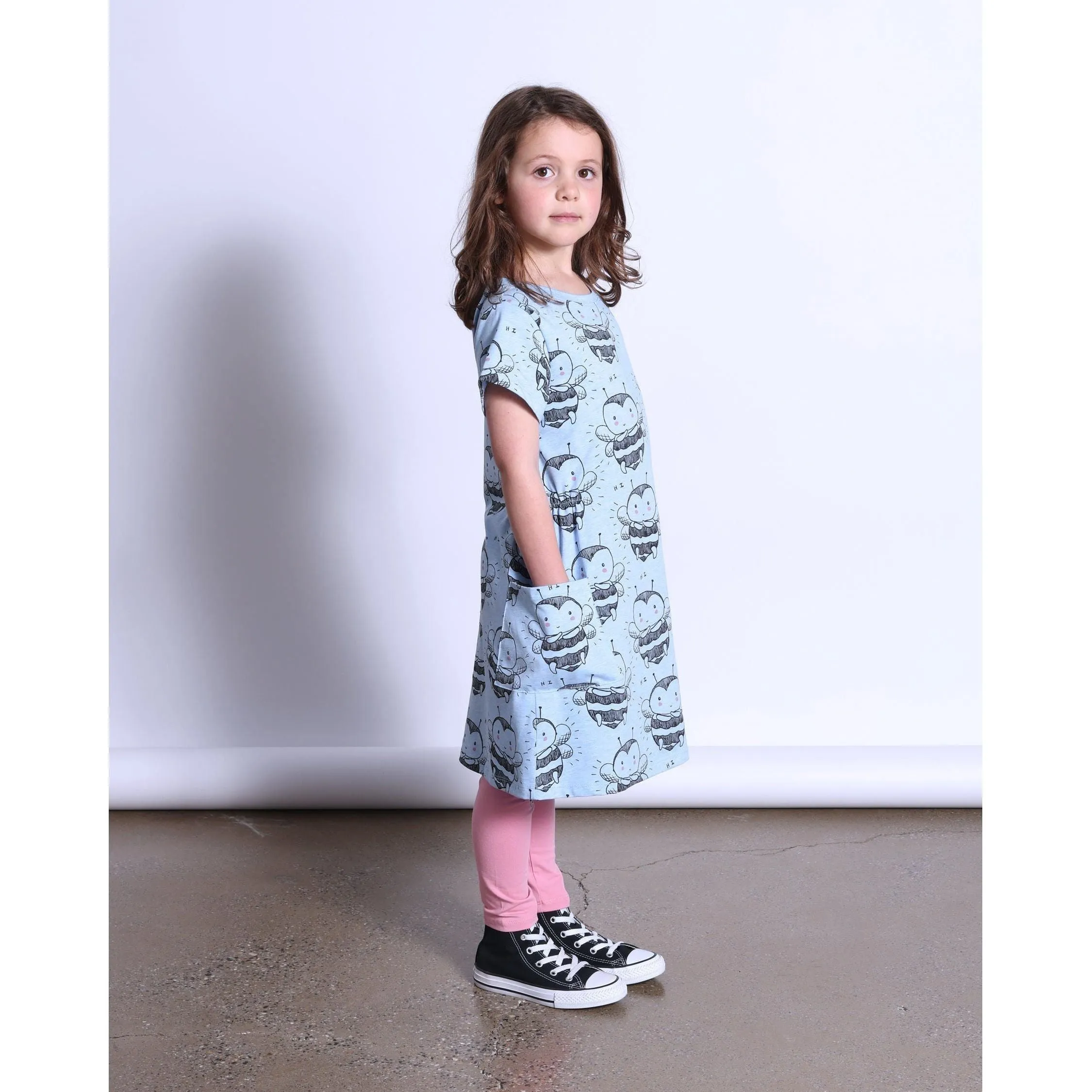 Bee Love Dress- Blue Marle