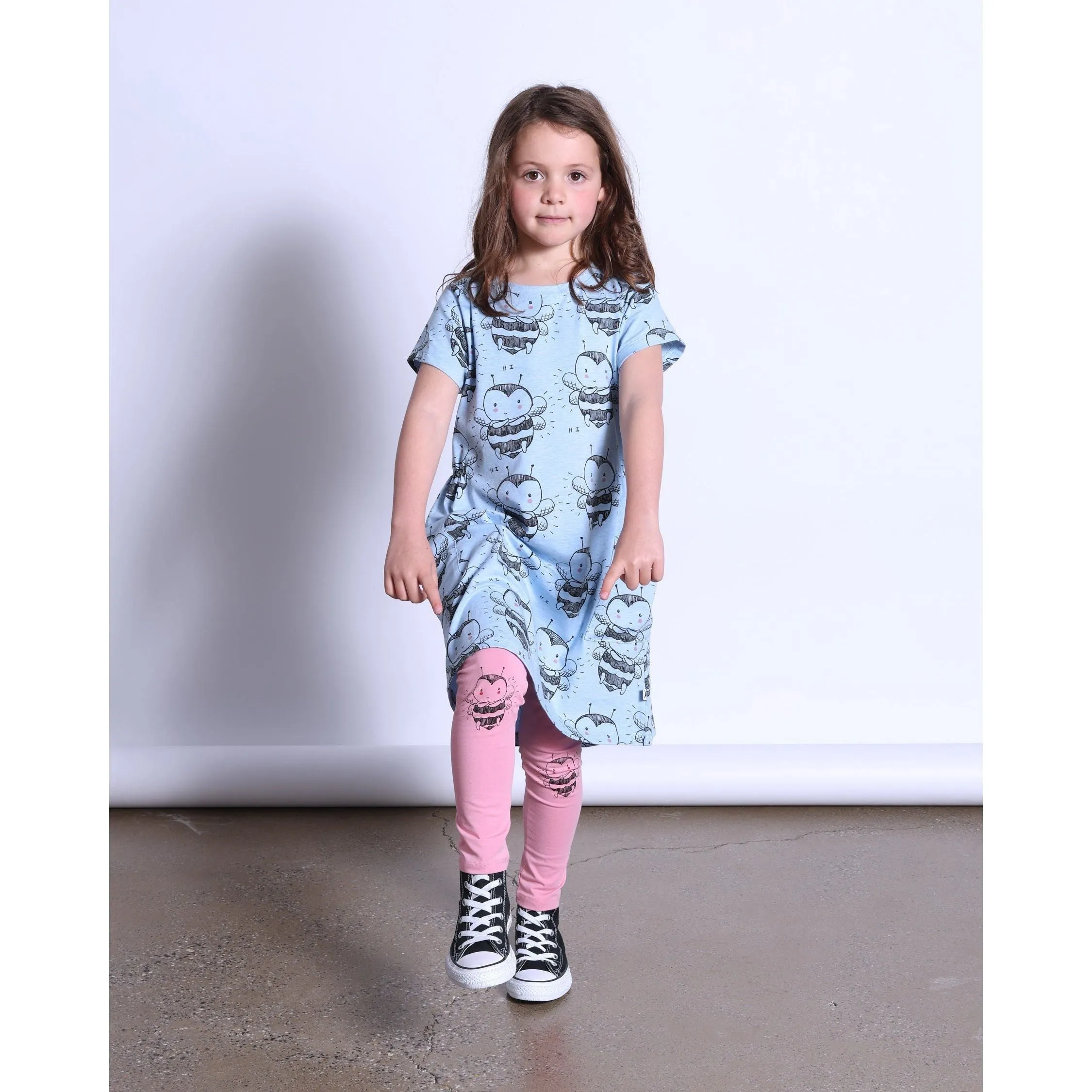 Bee Love Dress- Blue Marle