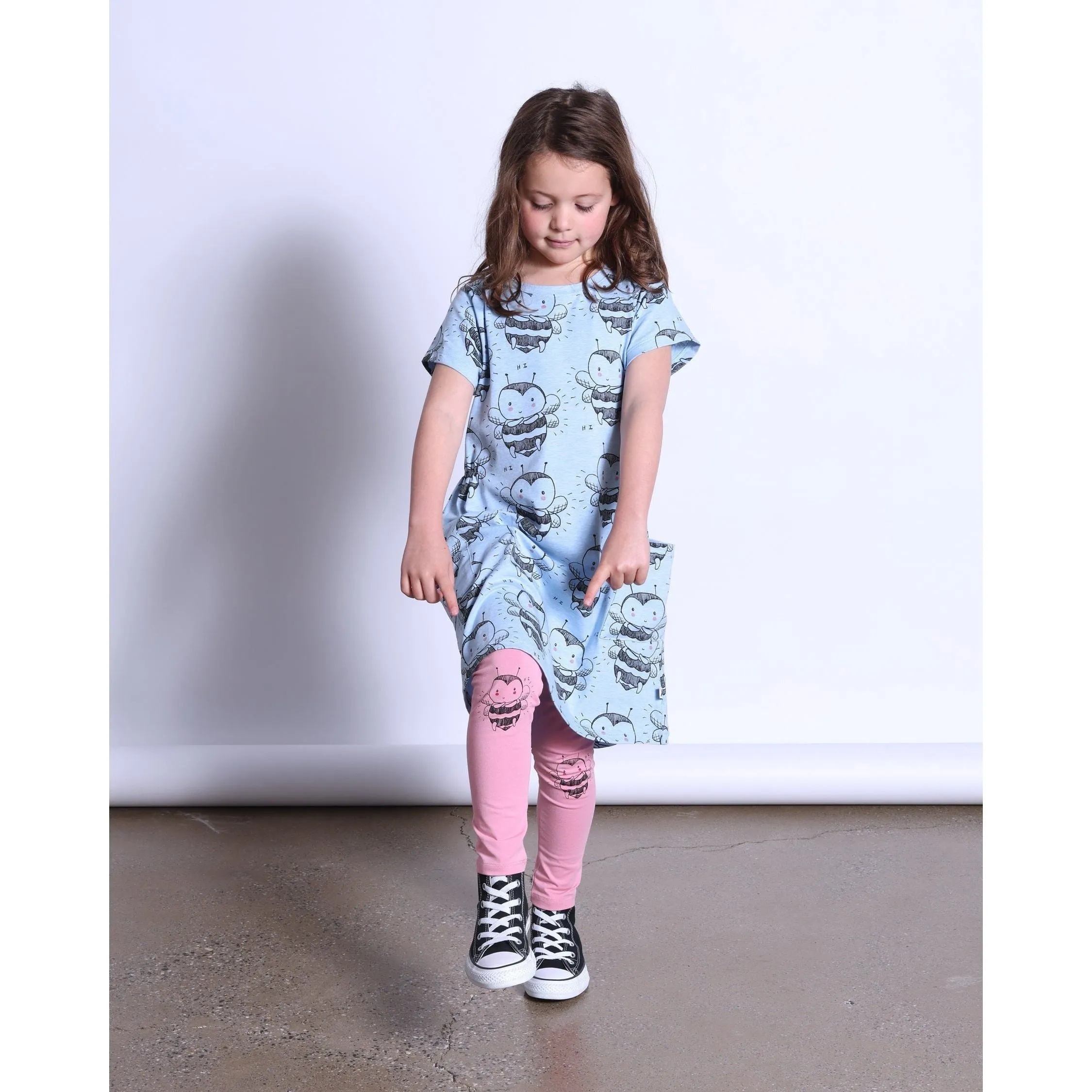 Bee Love Dress- Blue Marle