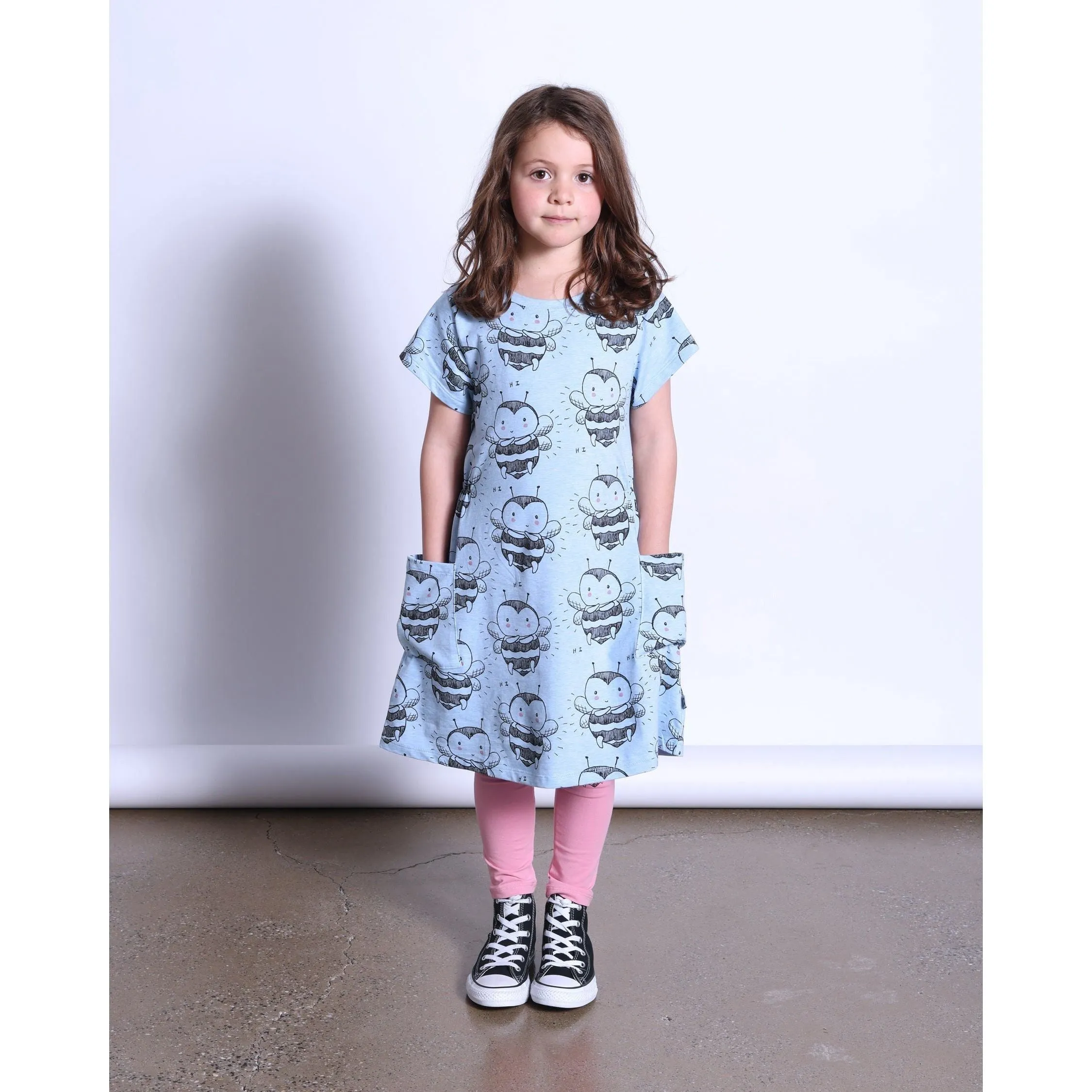 Bee Love Dress- Blue Marle