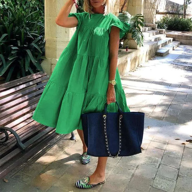 BerryBetty - Summer Dress Women Summer Sundress Holiay Vintage Ruffled Party Dresses Casual Vestidos Femme Robe Plus Size Robe