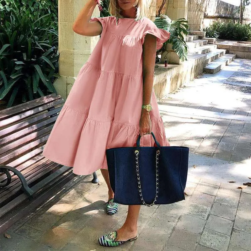 BerryBetty - Summer Dress Women Summer Sundress Holiay Vintage Ruffled Party Dresses Casual Vestidos Femme Robe Plus Size Robe
