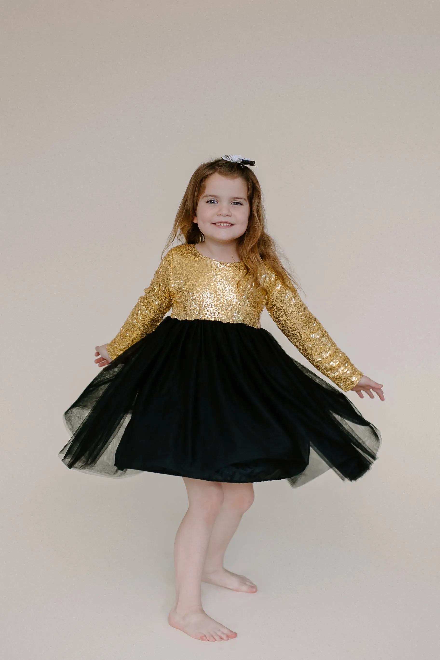 BLACK & GOLD SPARKLE TUTU DRESS
