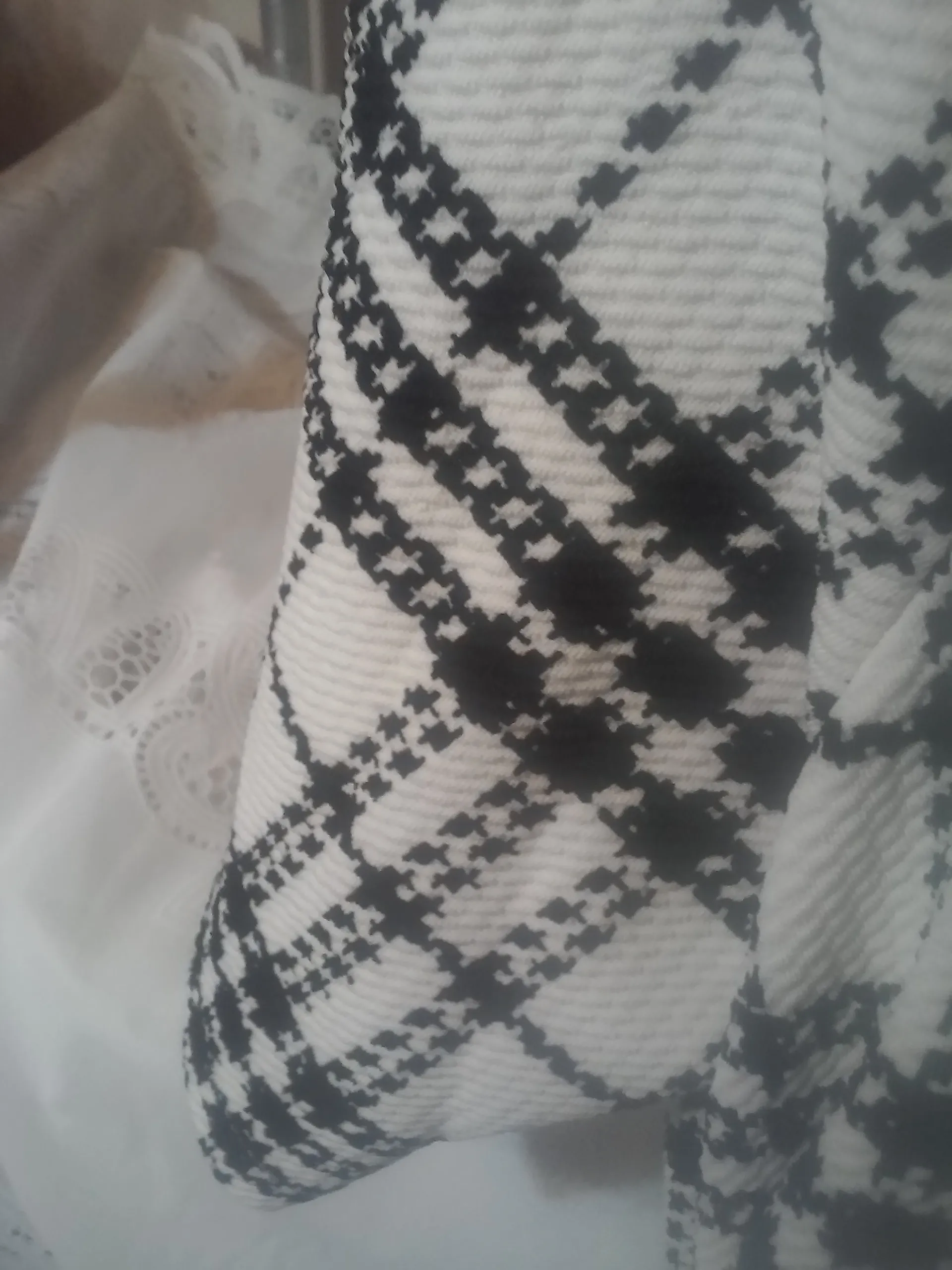 Black and White Top Maternity Skirt Set