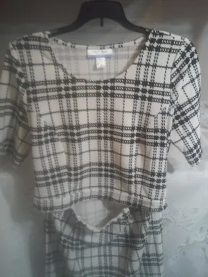 Black and White Top Maternity Skirt Set