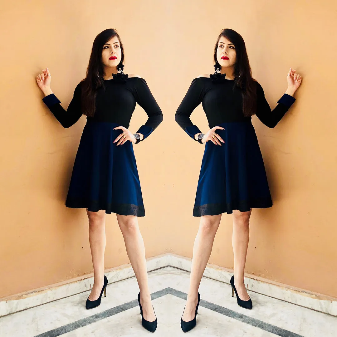 Black Haider Moss Dress