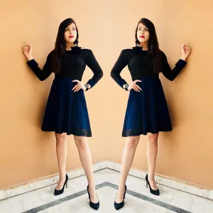 Black Haider Moss Dress