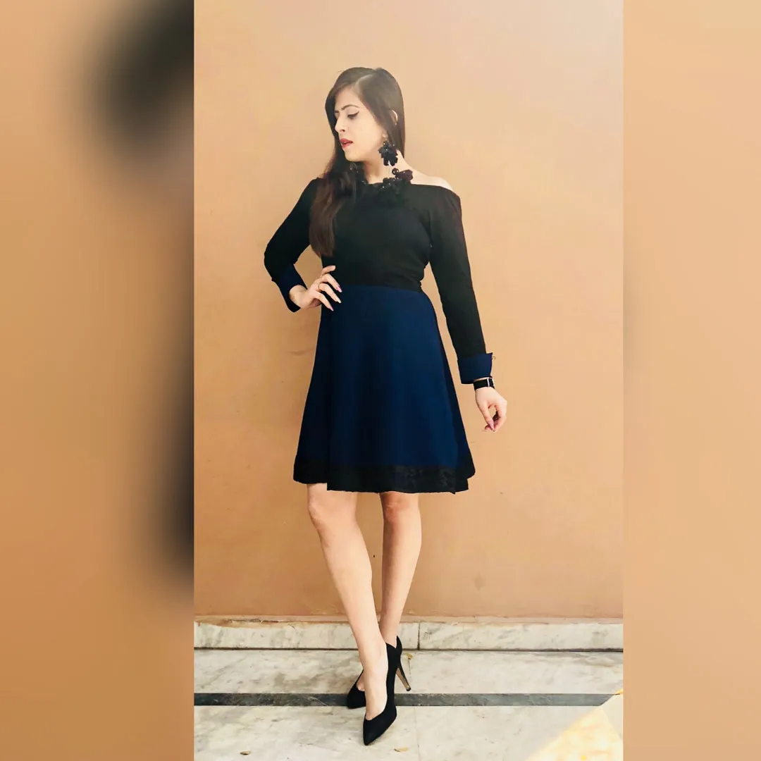 Black Haider Moss Dress