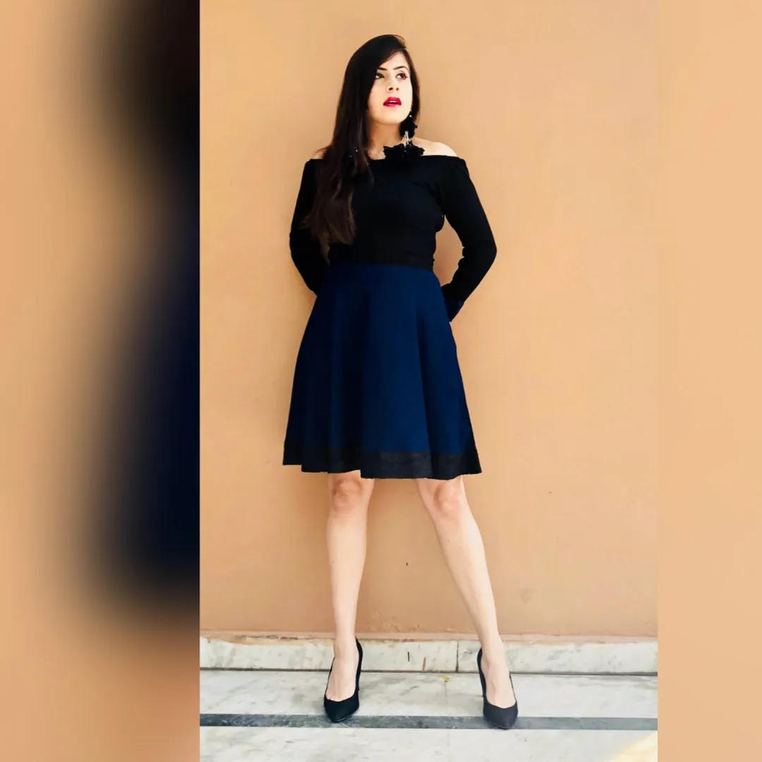 Black Haider Moss Dress