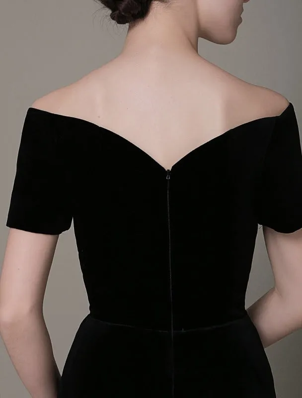 Black Prom Dresses 2021 Long Mermaid Velvet Evening Dress Vintage Lady Gaga Red Carpet Dress Milanoo Wedding Guest Dress