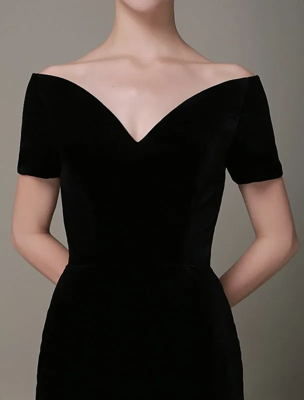 Black Prom Dresses 2021 Long Mermaid Velvet Evening Dress Vintage Lady Gaga Red Carpet Dress Milanoo Wedding Guest Dress