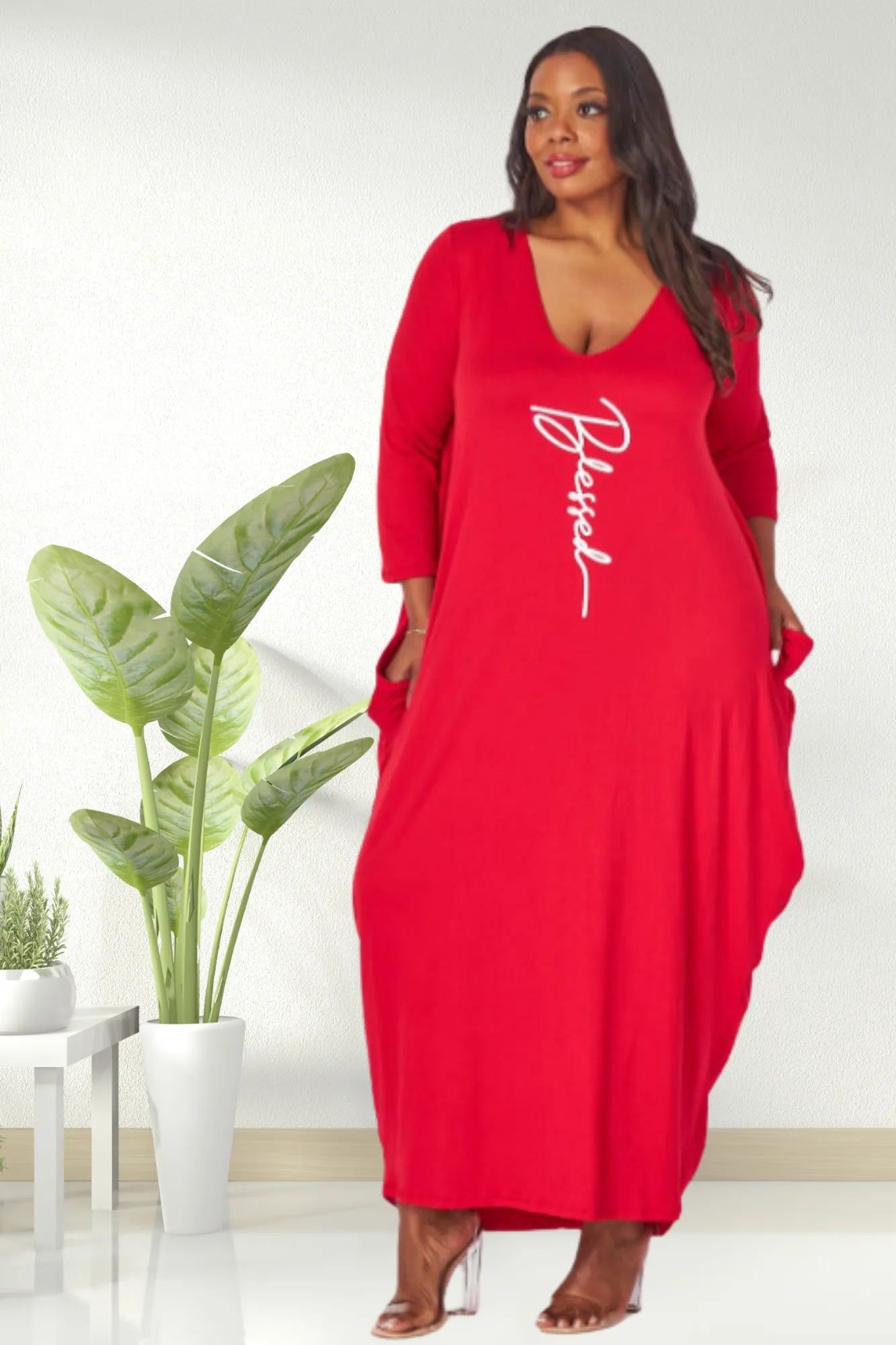 Blessed Red Maxi Dress w/ Pockets
