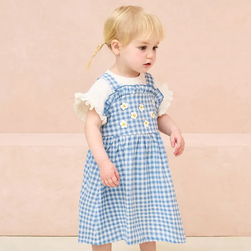 Blue Flower Waffle Dress 2405MM33