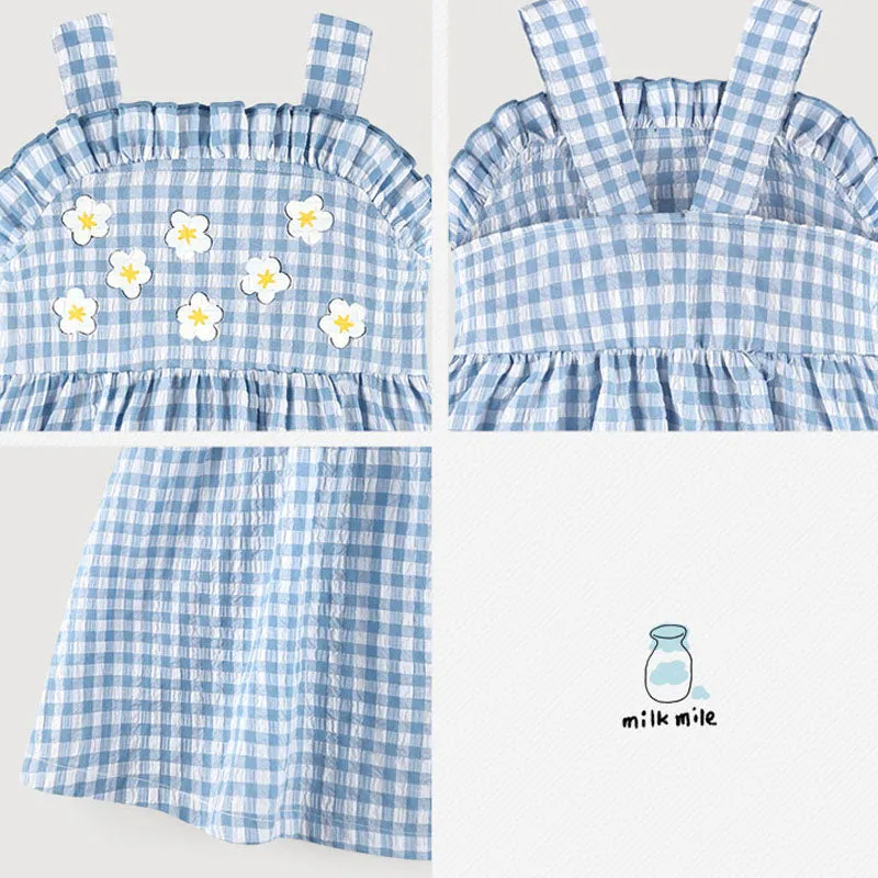 Blue Flower Waffle Dress 2405MM33