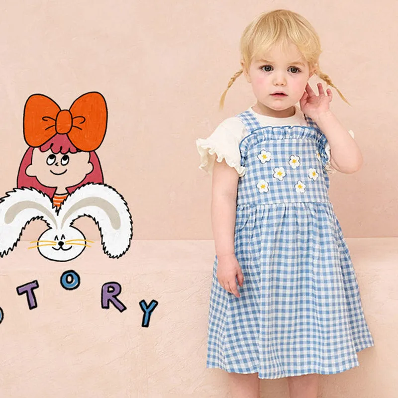 Blue Flower Waffle Dress 2405MM33