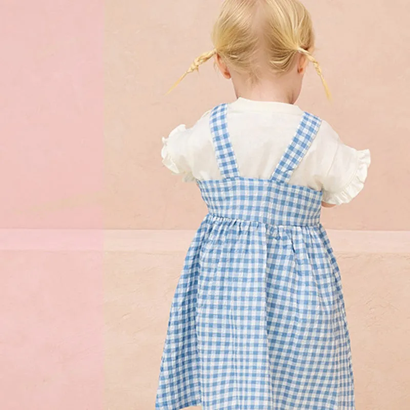 Blue Flower Waffle Dress 2405MM33