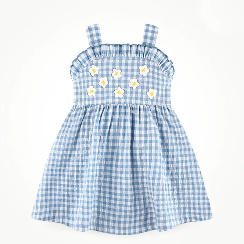 Blue Flower Waffle Dress 2405MM33