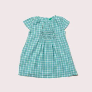 Blue Sky Check Smocked Floaty Dress