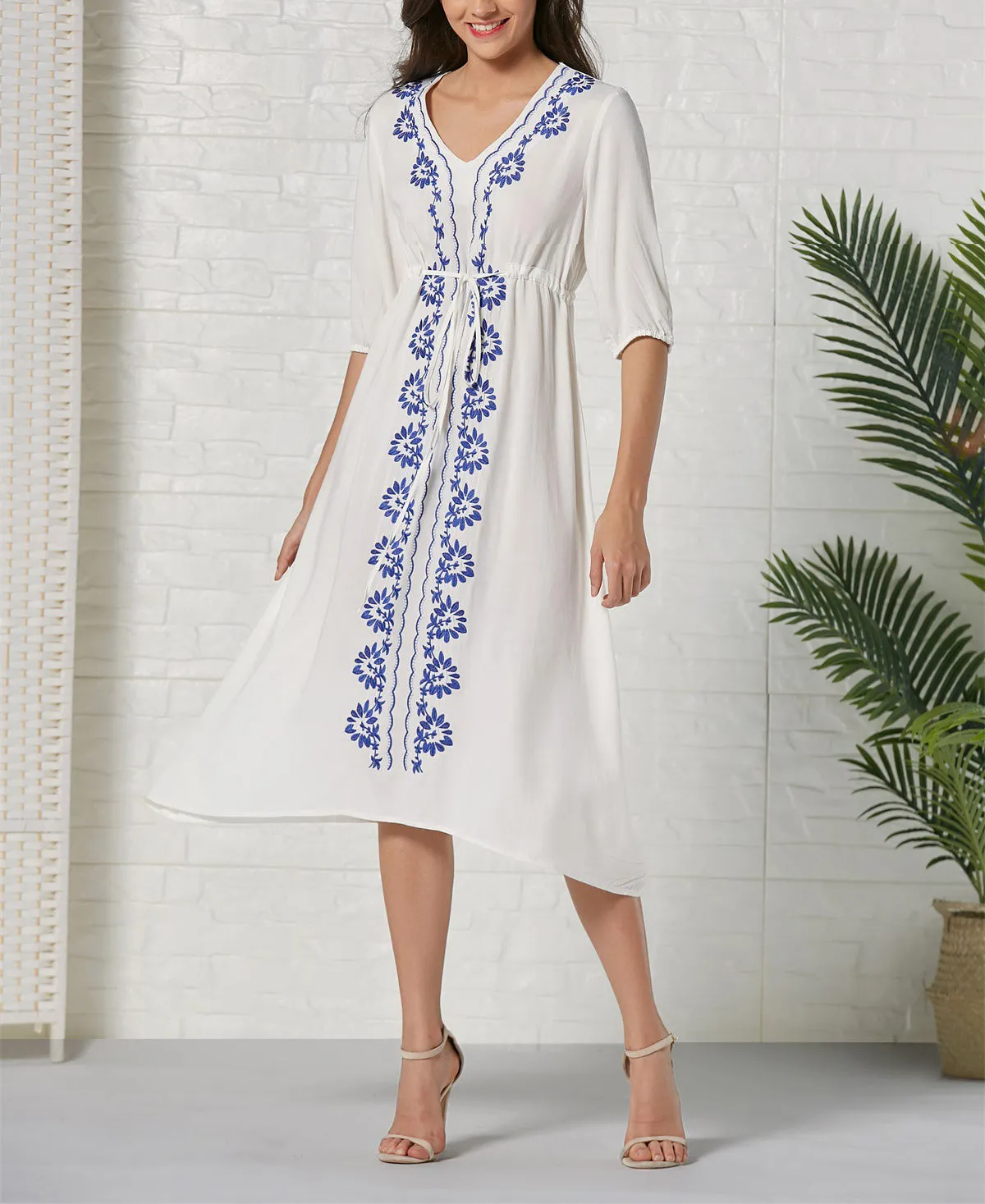 Bohemian Embroidered Dress Maxi Dress