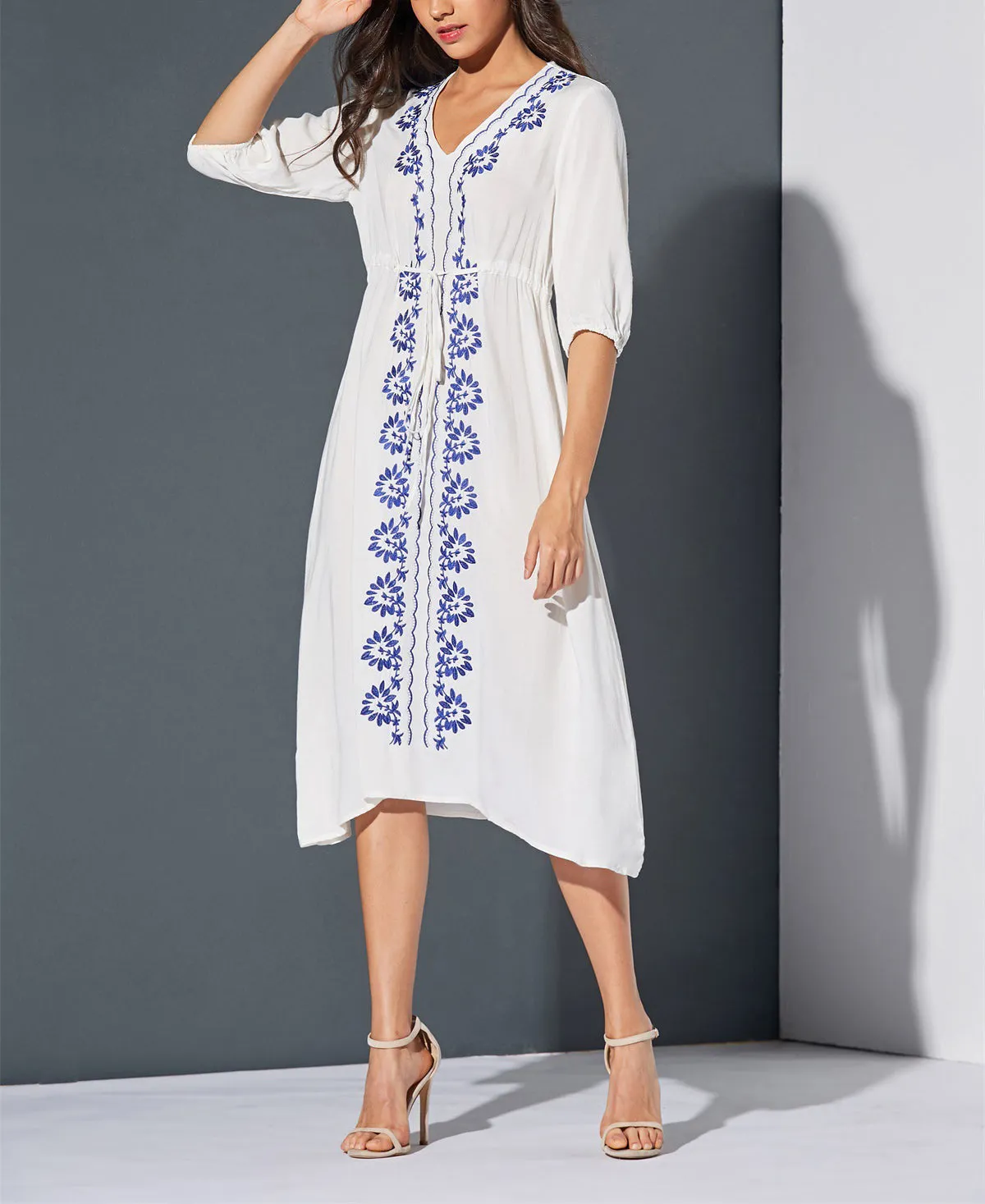 Bohemian Embroidered Dress Maxi Dress