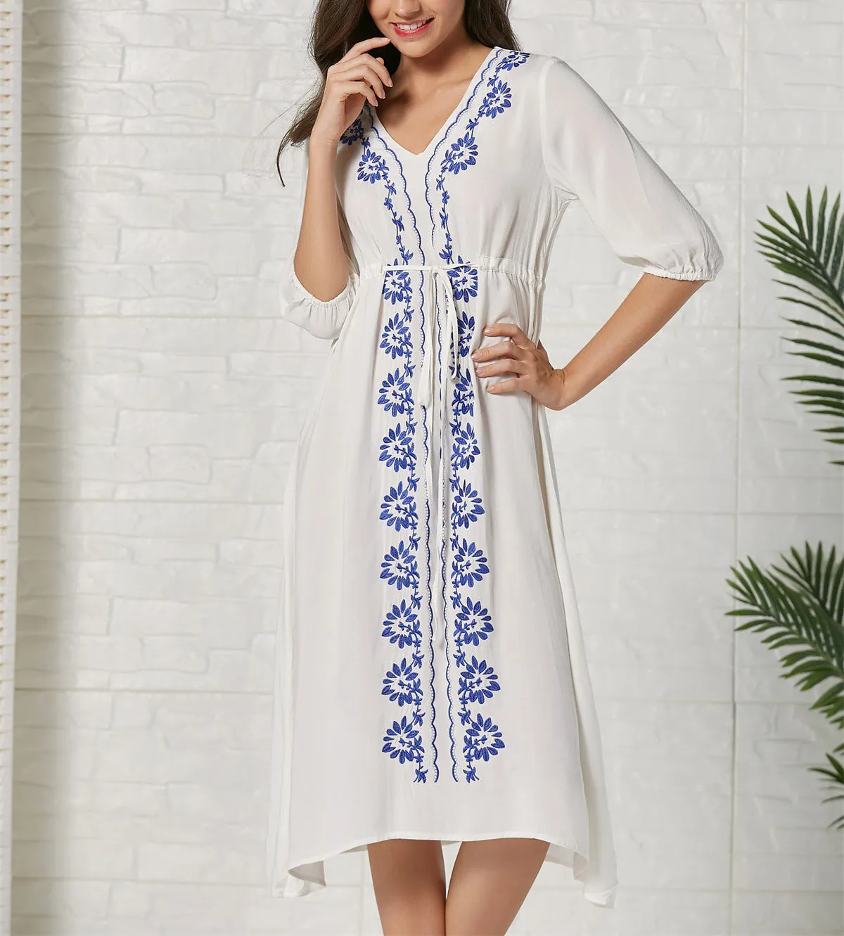 Bohemian Embroidered Dress Maxi Dress