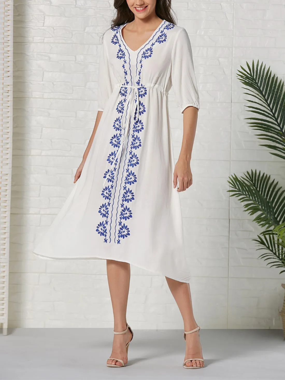 Bohemian Embroidered Dress Maxi Dress