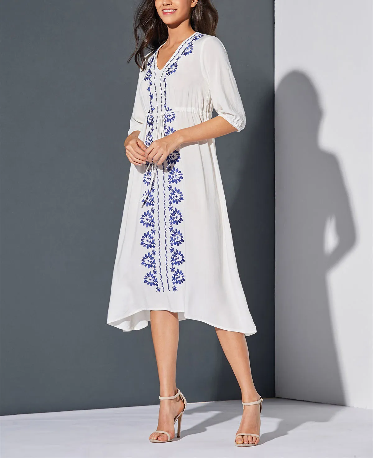 Bohemian Embroidered Dress Maxi Dress