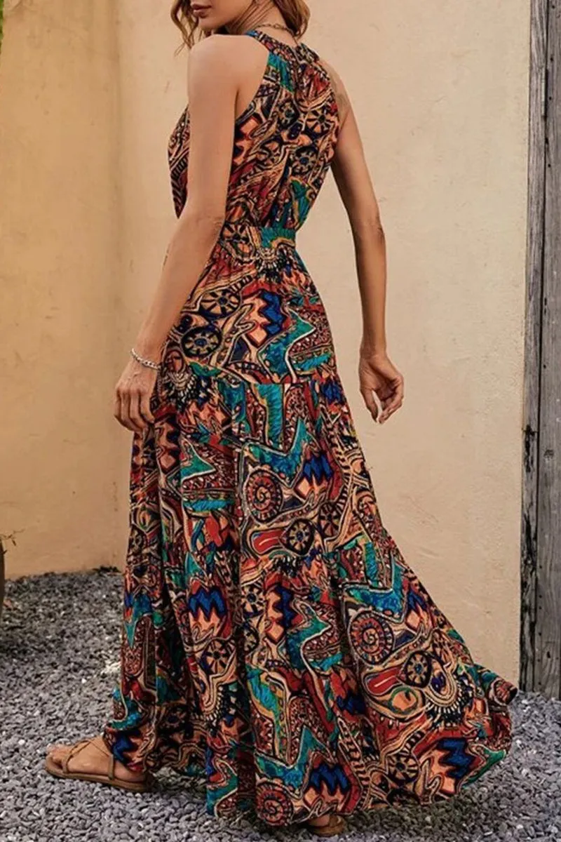 Bohemian Floral Patchwork Printed Dresses