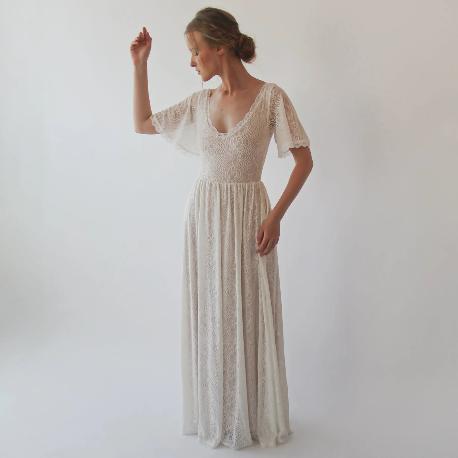 Bohemian nude dress #1232