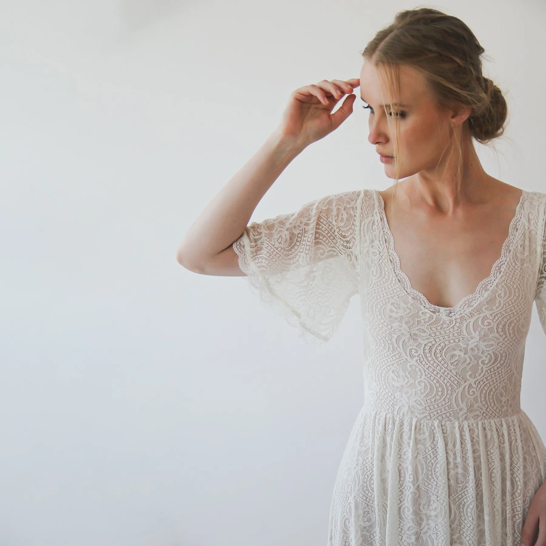 Bohemian nude dress #1232