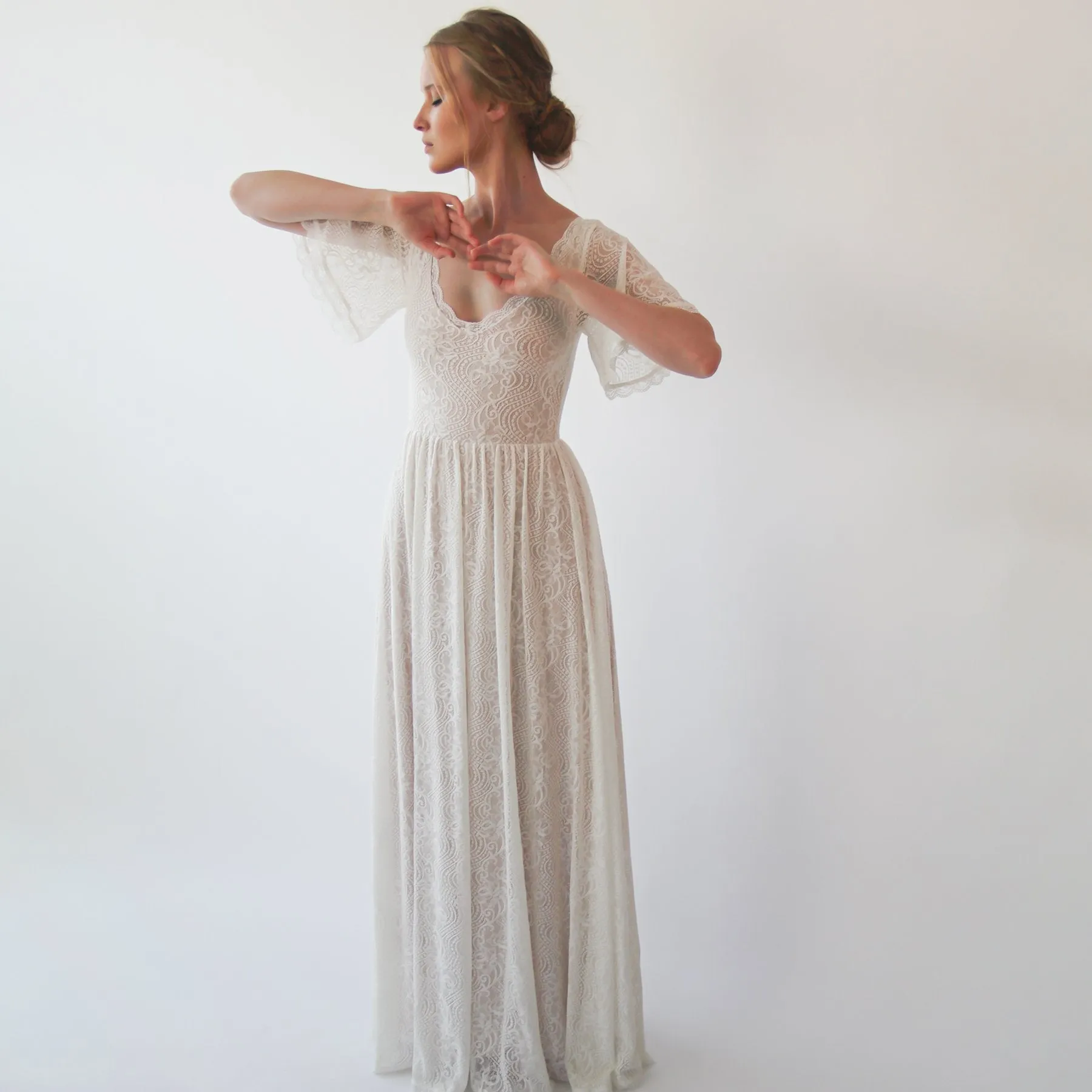 Bohemian nude dress #1232