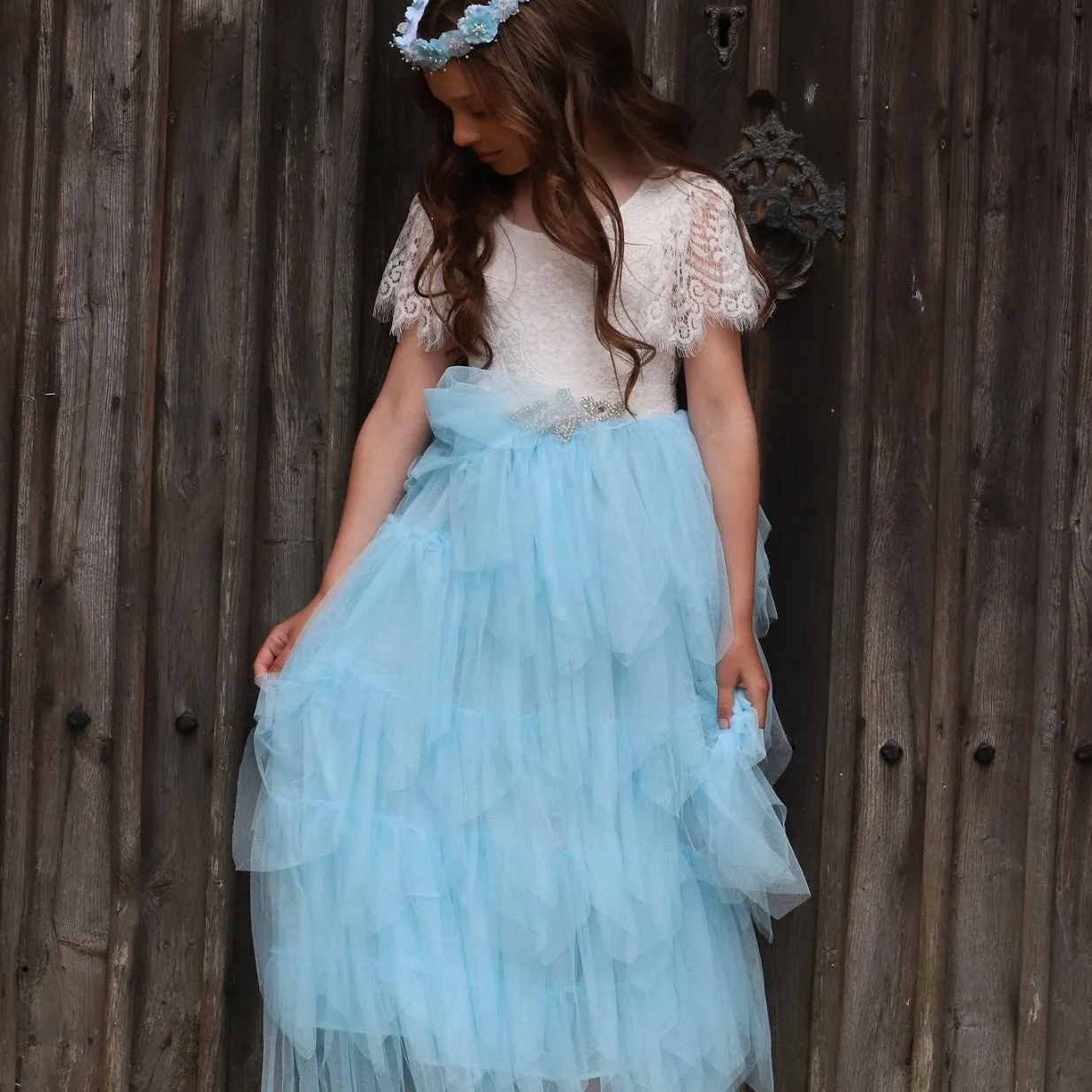 Bohemian Princess Dress - Sky Blue