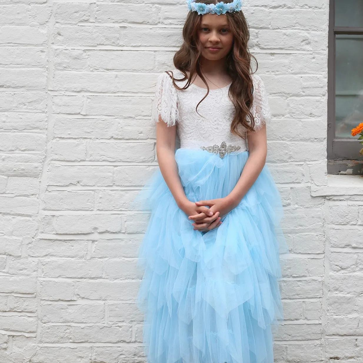 Bohemian Princess Dress - Sky Blue