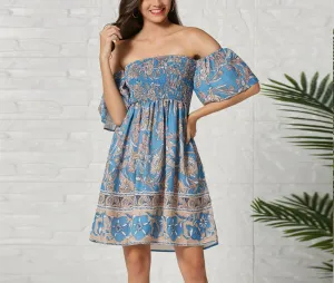 Bohemian Printed Tube Top Dress