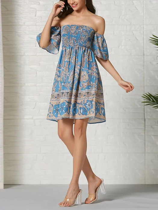 Bohemian Printed Tube Top Dress