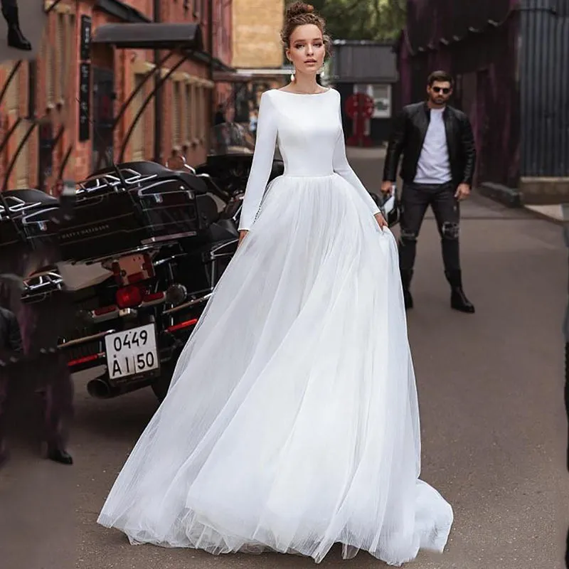 Bohemian  Wedding Dress Long Sleeves